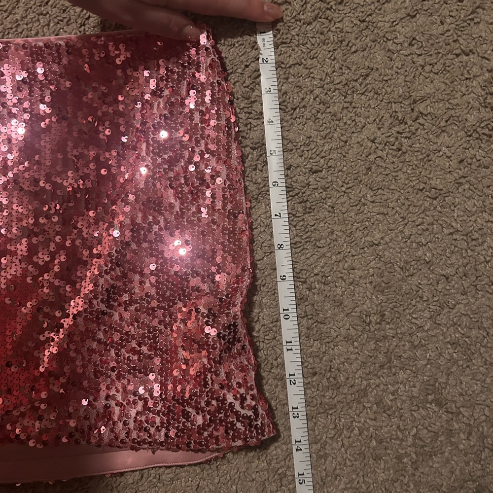 Reformation Saviolla Pink Sequin Skirt - Size 12 - Picture 7 of 7